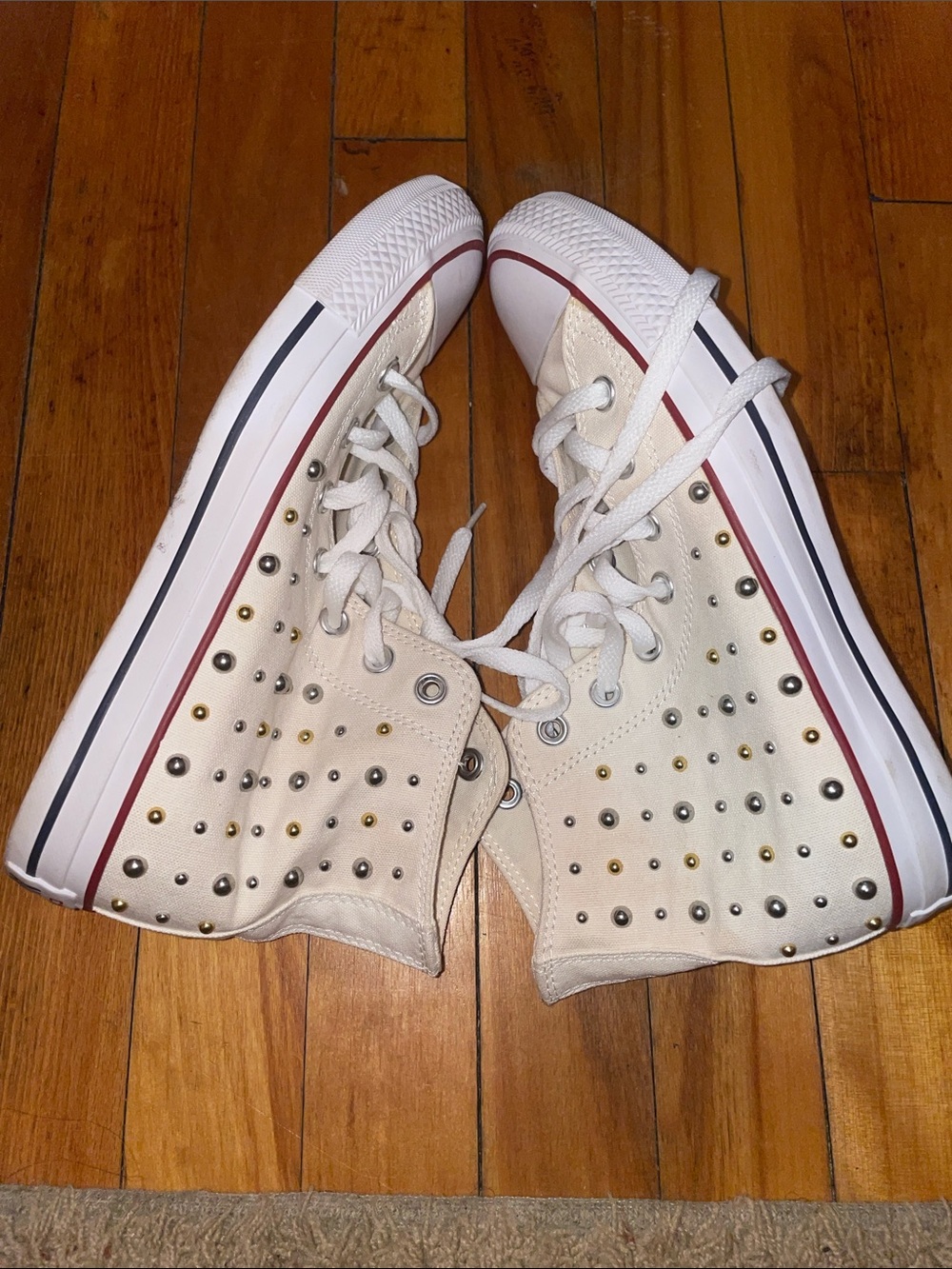 EUC🎉 Converse High-Top Canvas Sneakers with Stud Detailing